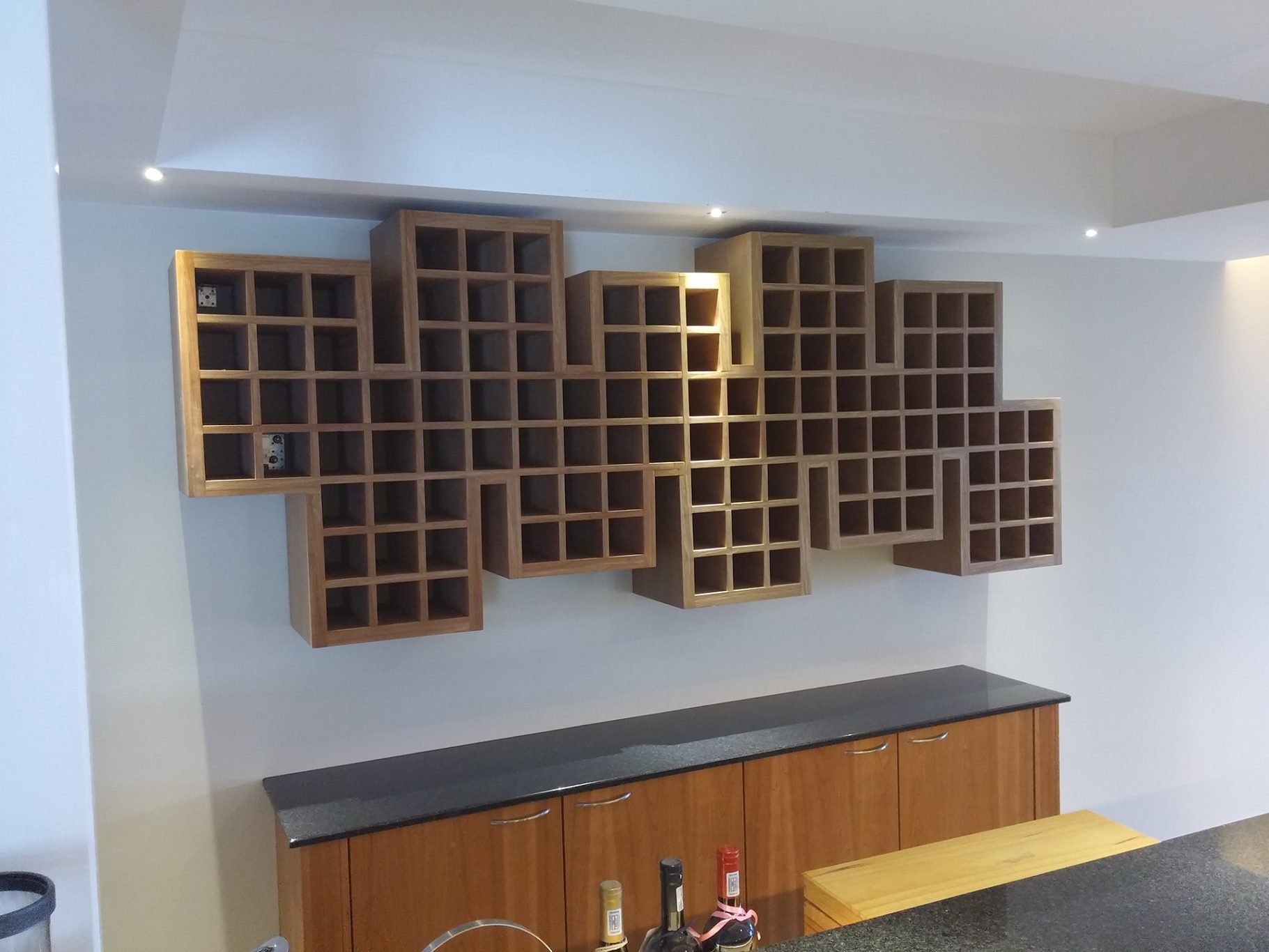 115 bottle wall mounted wine rack
